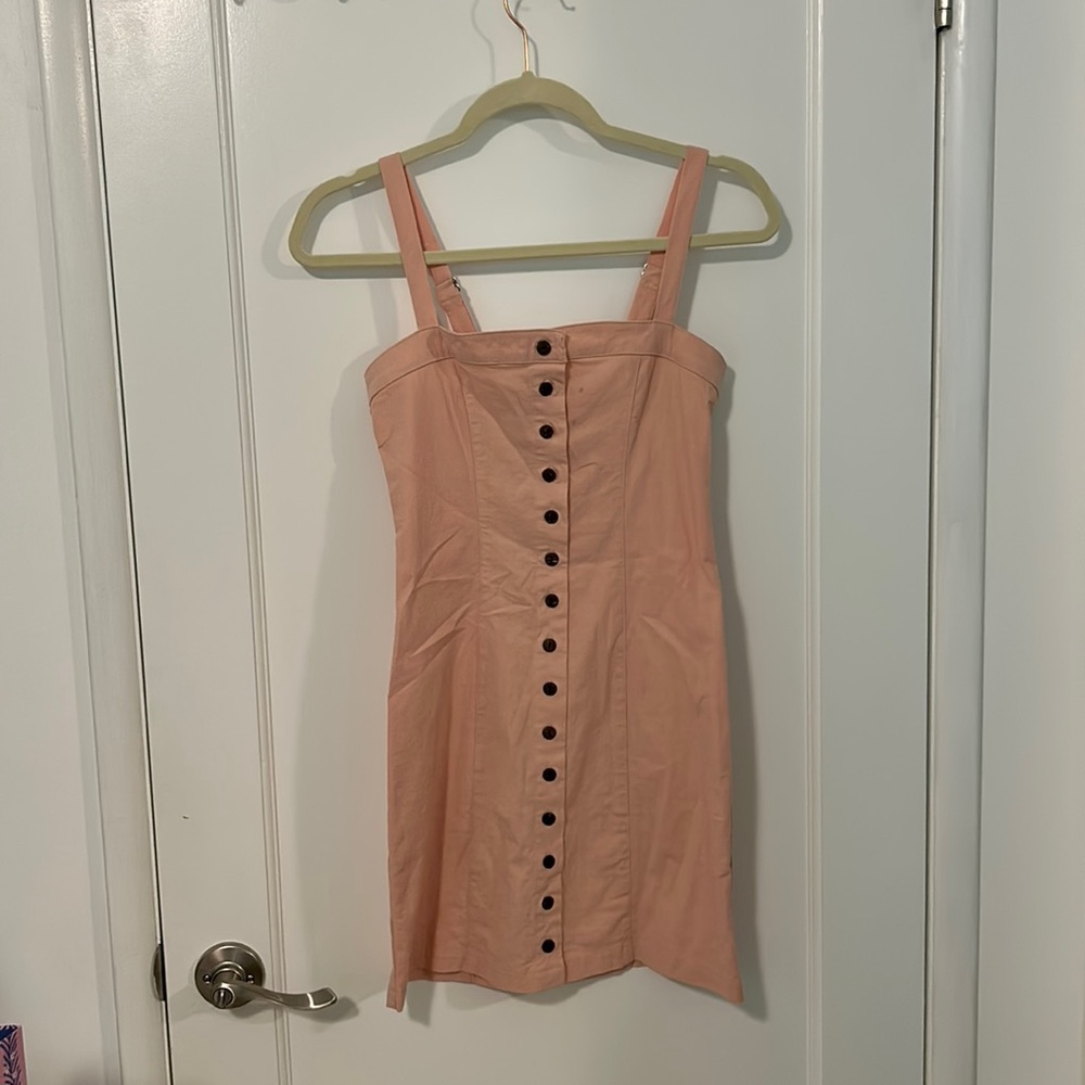 Forever 21 Pink Button Up Mini Dress Size Small